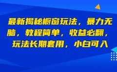 最新揭秘橱窗玩法，暴力无脑，收益必翻，玩法长期套用，小白可入