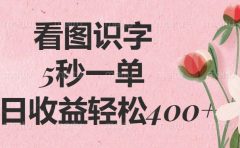 看图识字，5秒一单，单日收益轻松400+