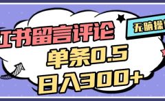 2025最新小红书评论单条0.5元,日入300+,无上限,详细操作流程