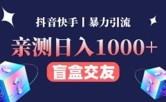 亲测交友盲盒副业项目