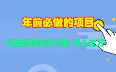 寒假闲鱼卖打印机、投影仪，一个产品产品实现月入过万