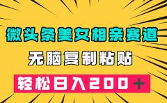 微头条冷门美女相亲赛道,无脑复制粘贴,轻松日入200+