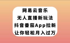 网易云音乐无人直播新玩法,抖音番茄APP拉新,让你轻松月入过万