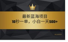 最新蓝海项目，视频审核玩法，10秒一单，不限时间，不限单量，新手小白一天500+