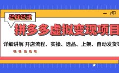 拼多多虚拟变现项目：讲解开店流程-实操-选品-上架-自动发货等(无水印)