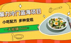 暴力冷门蓝海项目，小吃配方，多种变现，一天能赚1000+（附900G小吃资料）