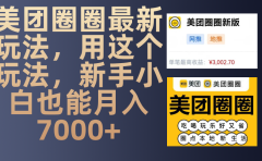 美团圈圈最新玩法,用这个玩法,新手小白也能月入7000+