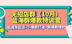 无招店群·蓝海群爆款特训营(10月新课) 低成本起店+小爆款打造+群爆款维护