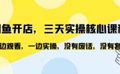 闲鱼开店,三天实操核心课程,一边观看,一边实操,没有废话,没有套路