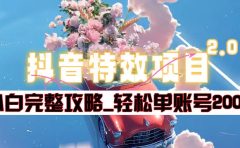 抖音特效领红包项目2.0_小白完整攻略,单账号轻松200+到手~