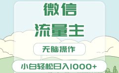 微信流量主最新玩法，小白轻松日入1000+