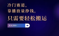 冷门赛道,靠播放量挣钱,只需要轻松搬运,日赚300+