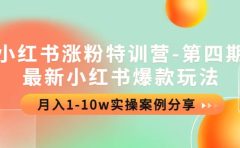 小红书涨粉特训营-第四期：最新小红书爆款玩法，实操案例分享
