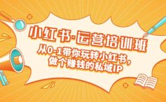 重磅来袭：小红书·运营培训班：从0-1带你玩转小红书，做个赚钱的私域IP