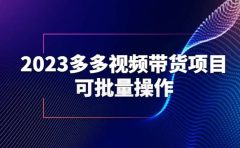 2023多多视频带货项目，可批量操作【保姆级教学】