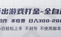 游戏打金全自动 只合作不收费 日入300-2000＋