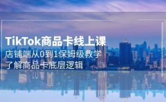Tk商品卡线上课,店铺端从0到1保姆级教学,了解商品卡底层逻辑(20节)