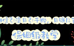微信互推圈半自动引流方案，矩阵操作日引千人思路【详细视频教程】