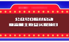 小淘项目组实操课程:微信公众号0粉丝启动赚流量主收益实操项目