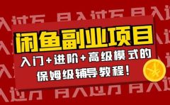 月入过万闲鱼副业项目:入门+进阶+高级模式的保姆级辅导教程