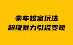 豪车炫富独家玩法，暴力引流多重变现，手把手教学