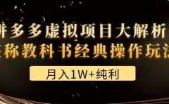 某付费文章《拼多多虚拟项目大解析 堪称教科书经典操作玩法》
