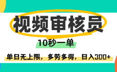 视频审核员，10秒一单，单日无上限，多劳多得！