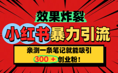 小红书炸裂玩法，亲测一条笔记就能吸引300+精准创业粉！