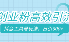 创业粉高效引流,抖音工具号玩法,日引300+,不要成为学习高手,要成为实战高手