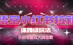 悟空小红书拉新，保姆级玩法，小白也能日入四位数
