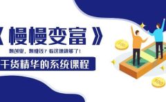 《慢慢变富》干货精华的系统课程：想创业，想赚钱？看这课就够了