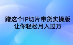 蹭这个IP切片带货实操版，让你轻松月入过万（教程+素材）