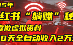 2025小红书虚拟项目，靠做虚拟资料30天全自动收入2万块