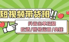 短视频带货内训营：抖音出单攻略，吃透/账号运营/奥秘，轻松带货