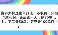 拼多多2天起店,只合作不卖课不收费,上架产品无偿对接,只需要你回...