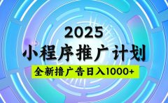 2025微信小程序推广计划，撸广告玩法，日均5张，稳定简单【揭秘】