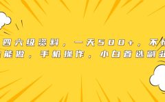 英语四六级资料，一天500+，不懂英语也能做，手机操作，小白首选副业！