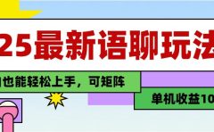 最新语聊玩法，纯手工，单机收益100+，小白也能轻松上手，可矩阵操作