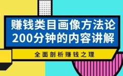 赚钱类目画像方法论,200分钟的内容讲解,全面剖析赚钱之理