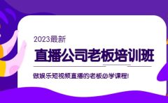 直播公司老板培训班：做娱乐短视频直播的老板必学课程