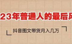 2023普通人的最后风口，抖音图文带货月入几万+