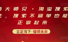 电商大师兄·淘宝搜索新玩法,搜索不刷单也能真正做起来