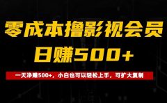 0成本撸影视会员，一天净赚500+，小白也可以轻松上手，可扩大复制