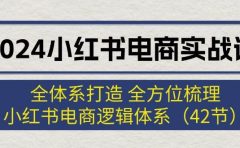 2024小红书电商实战课：全体系打造 全方位梳理 小红书电商逻辑体系 (42节)