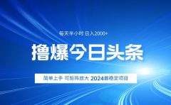 撸爆今日头条,简单无脑日入2000+