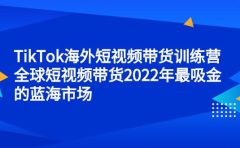 TikTok海外短视频带货训练营，全球短视频带货2022年最吸金的蓝海市场