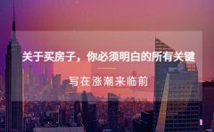 某公众号付费文章《关于买房子 你必须明白的所有关键-写在涨潮来临前》