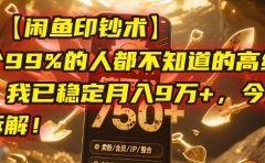 【闲鱼印钞术】一个99%的人都不知道的高级玩法，我已稳定月入9万+，今天免费拆解！