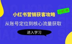 小红书营销获客攻略：从账号定位到核心流量获取，爆款笔记打造
