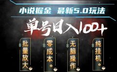 全自动小说撸金，无脑操作，单号日入100+小白轻松上手